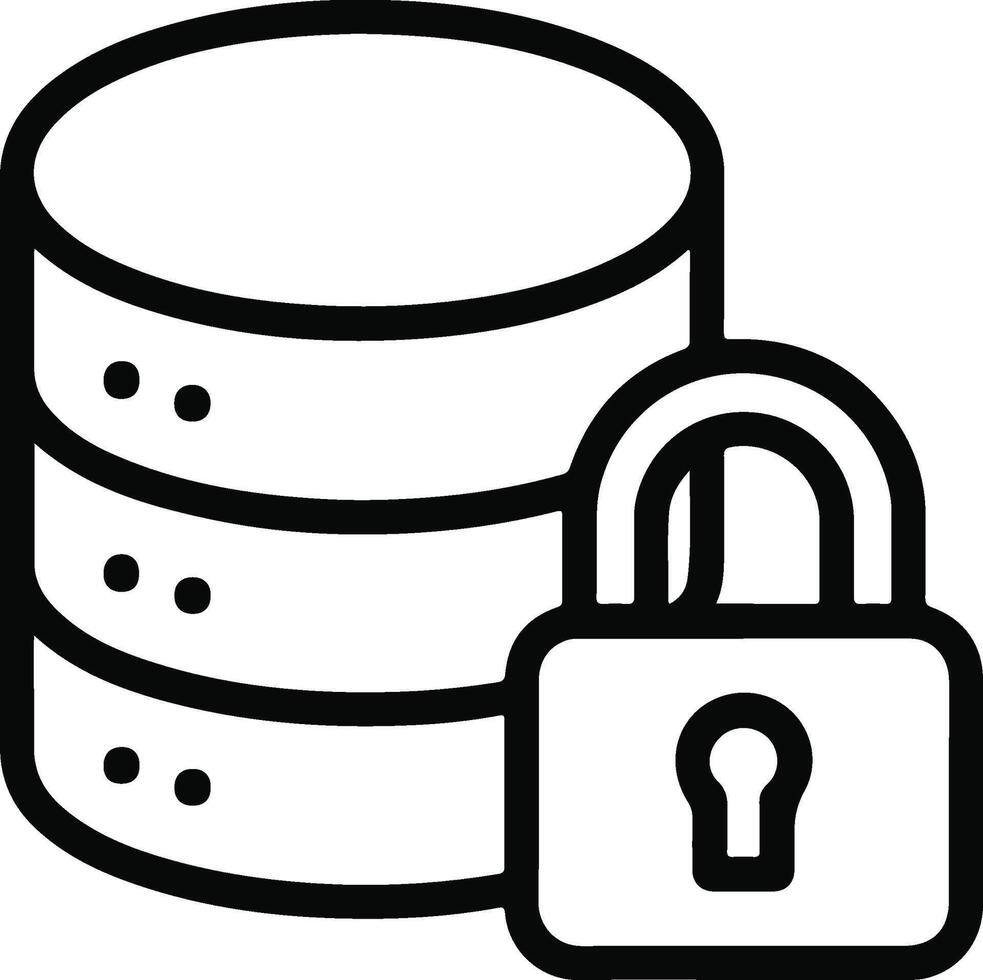 Database Lock Icon security protection vector