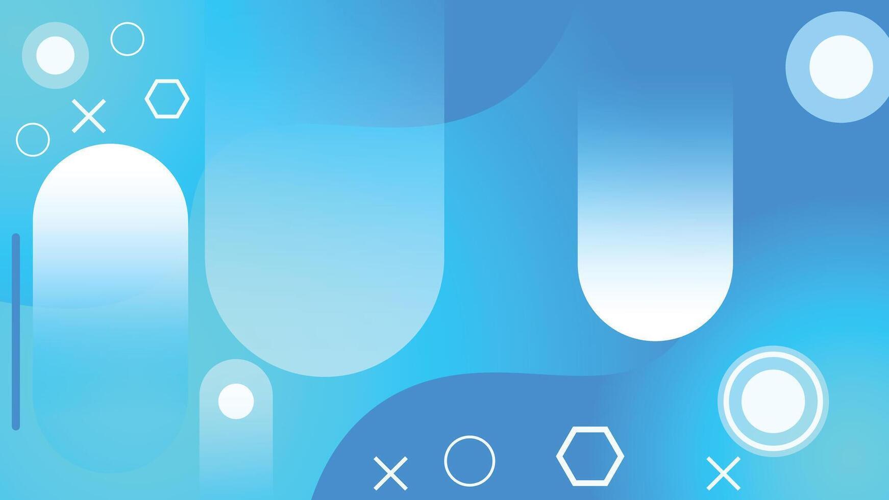 Modern abstract light blue background featuring soft gradient shapes circles and hexagons ideal for digital posters web banners presentations corporate branding and creative projects vector