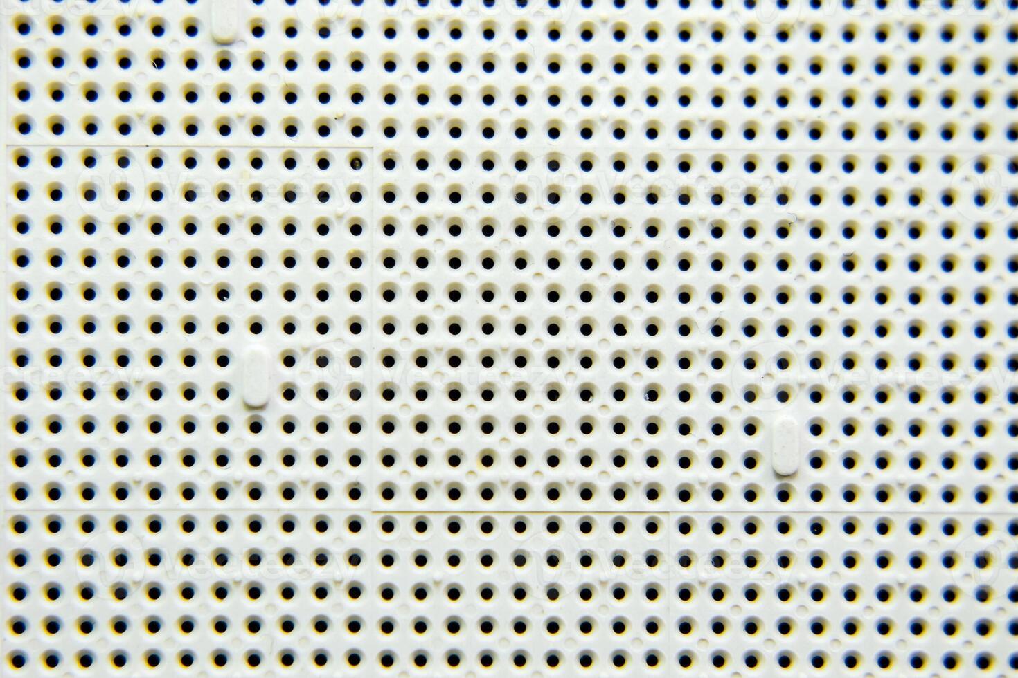 5A socket under the processor of the compute6r, holes under the feet of the contacts. Electronic board with electrical components. Electronics of computer equipment photo