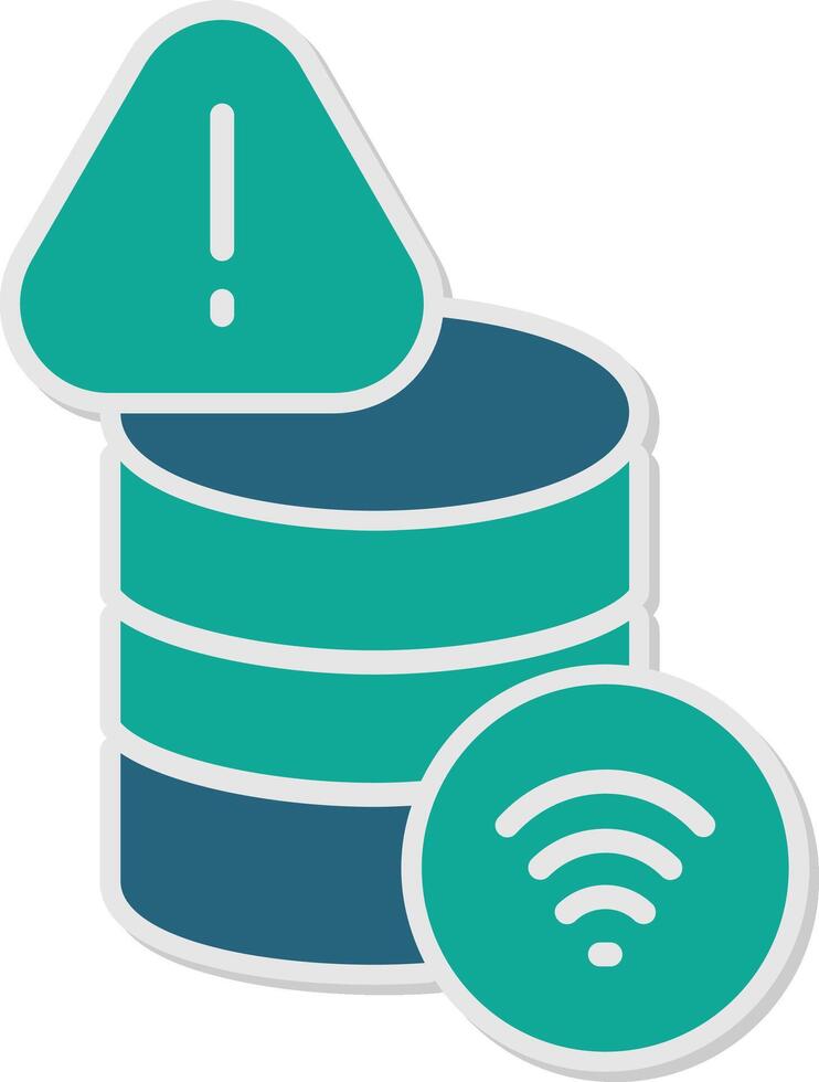 Database Connection Failed Glyph Dual Tone Sticker vector
