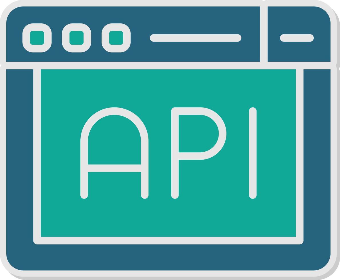 API Integration Gateway Glyph Dual Tone Sticker vector
