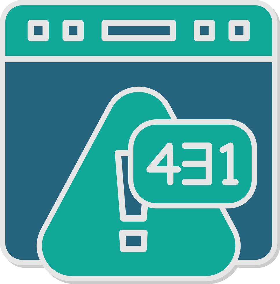 Error 431 Request Header Fields Too Large Glyph Dual Tone Sticker vector