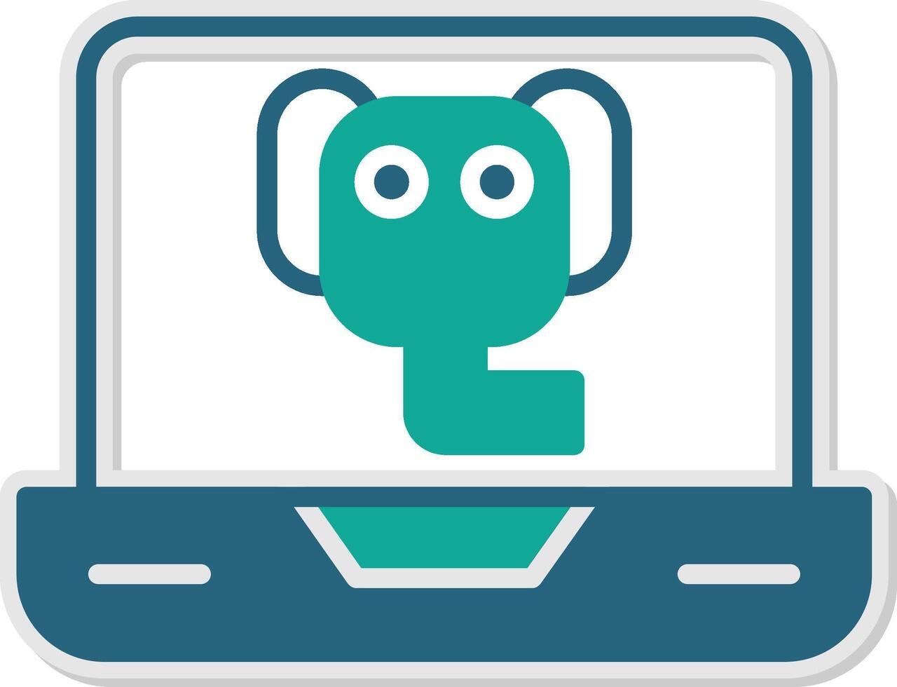 posgresql elefante db icono glifo doble tono pegatina vector