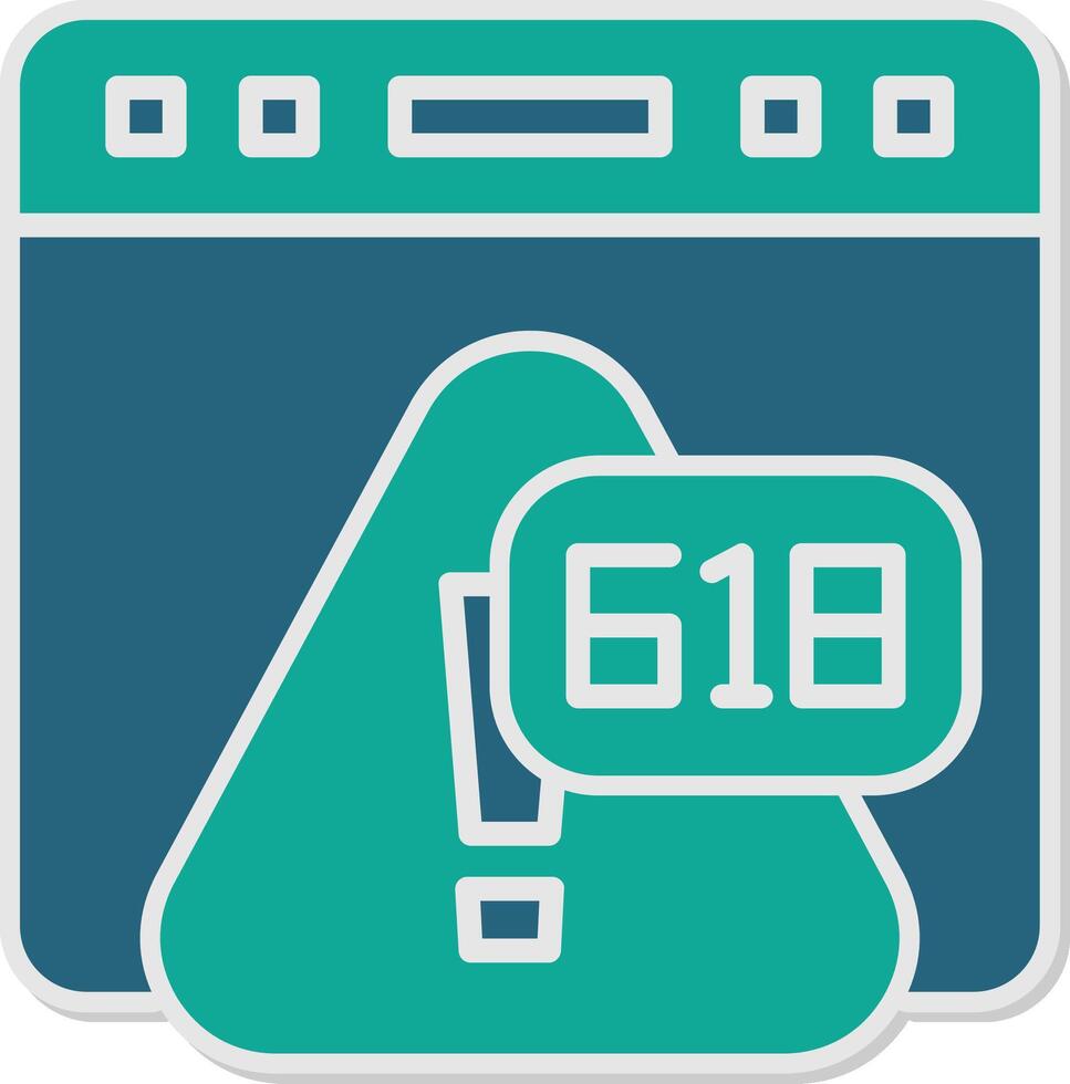 Error 618 HTML Validation Failed Glyph Dual Tone Sticker vector