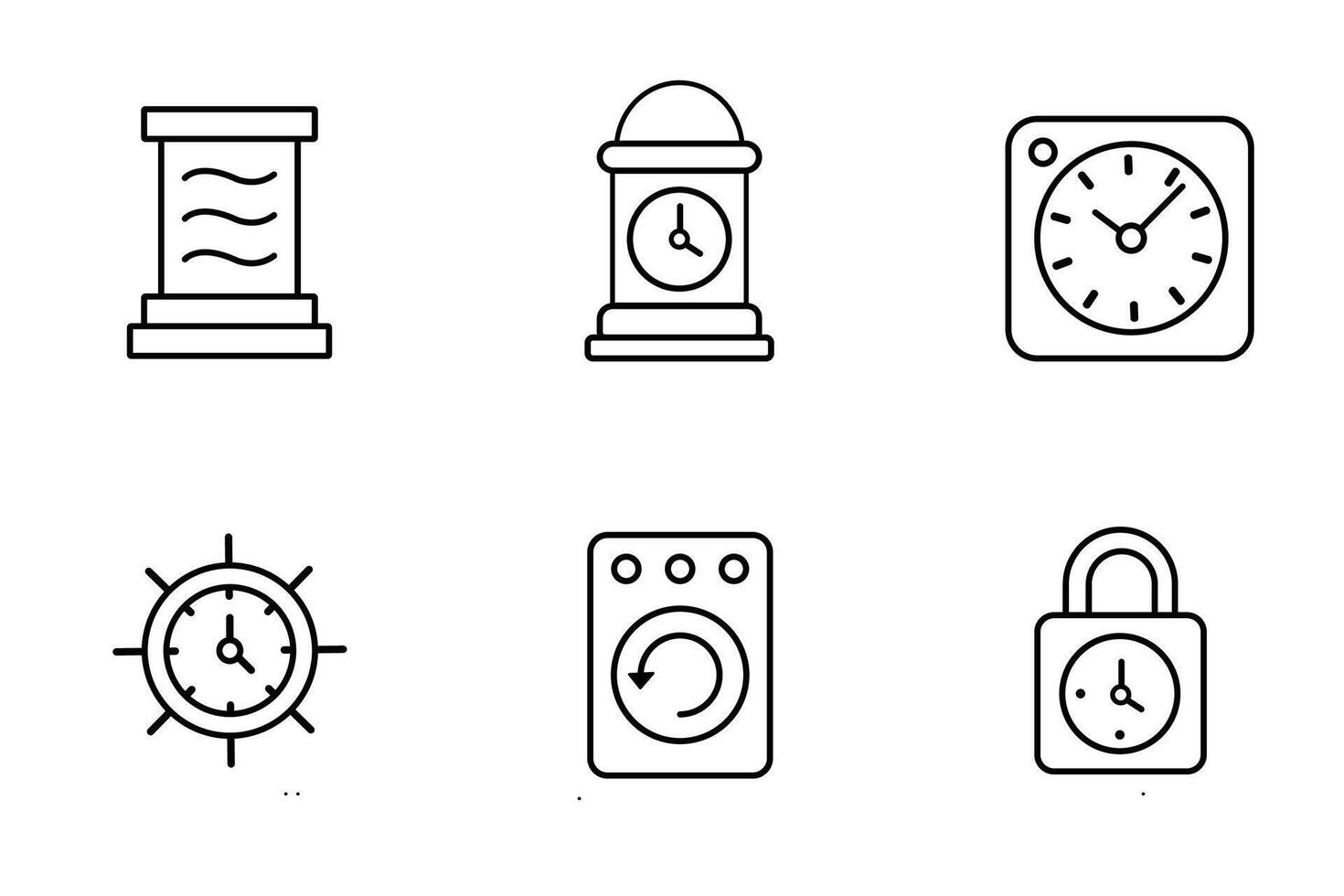 Time Technology Device Icons Set vector