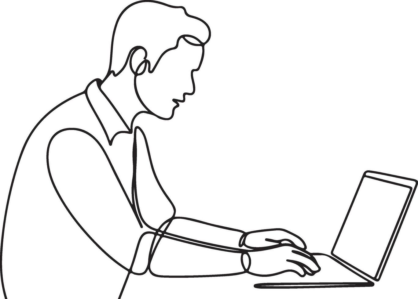 Man using laptop computer illustration vector