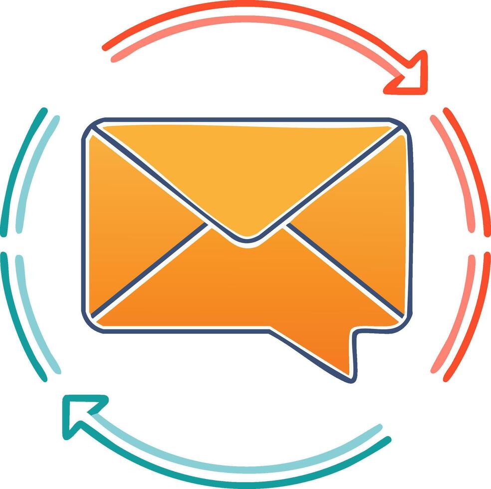 Email Communication Cycle Icon Illustration Envelope Speech Bubble Message Flow Messaging System vector