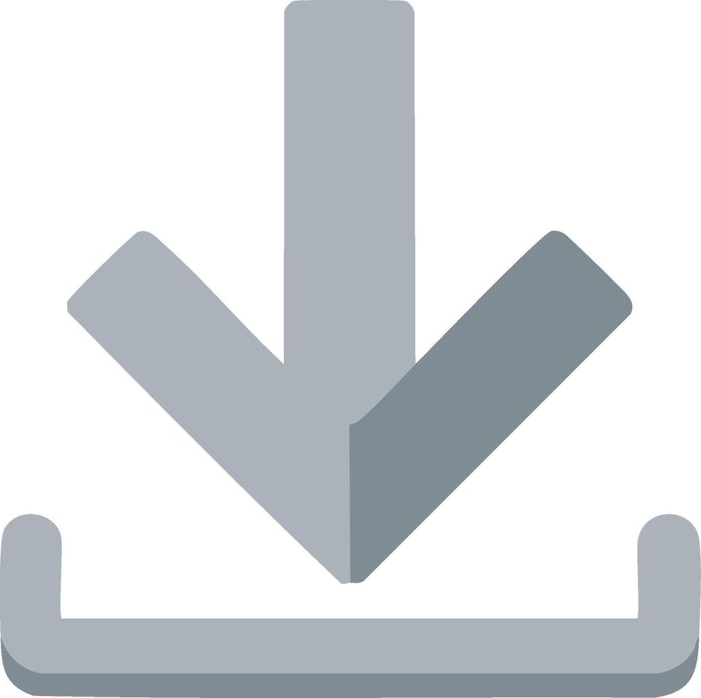Gray download icon symbolizing data saving and retrieval on a white background vector