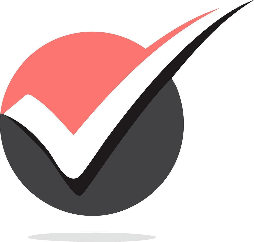Check Mark Icon Within Two-Tone Circle, Symbol for Accepted, Done, Correct, Good vector