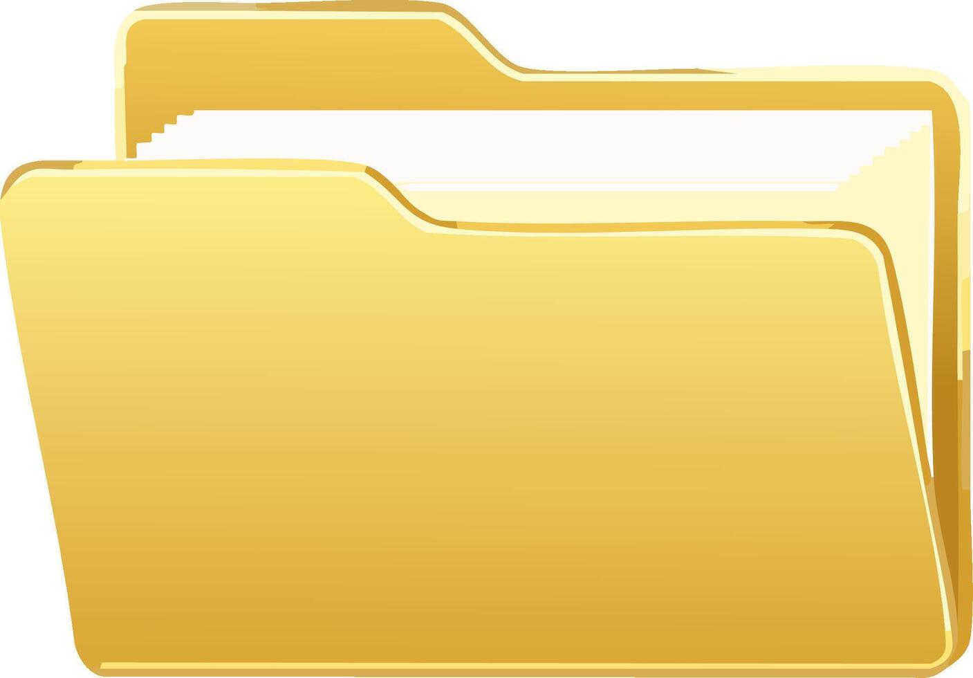 Open yellow folder illustration with documents, business data concept vector