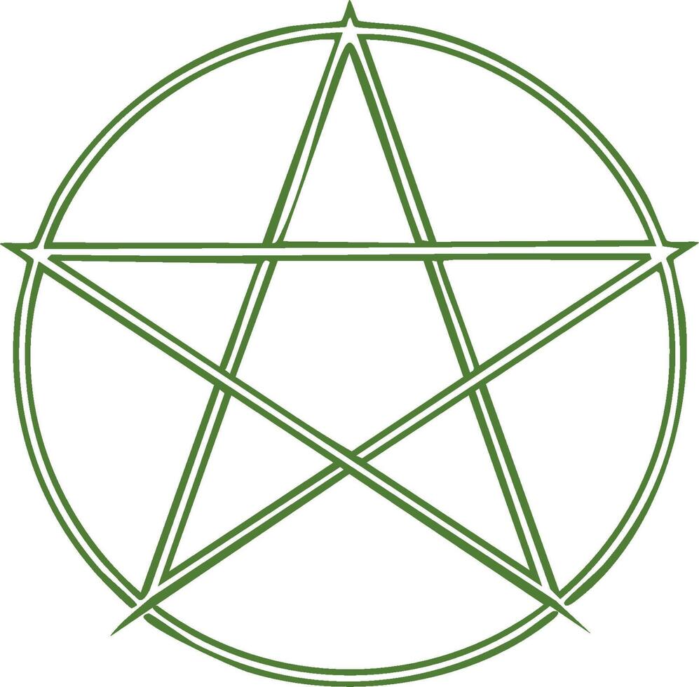 A pentagram with five points in the center vector