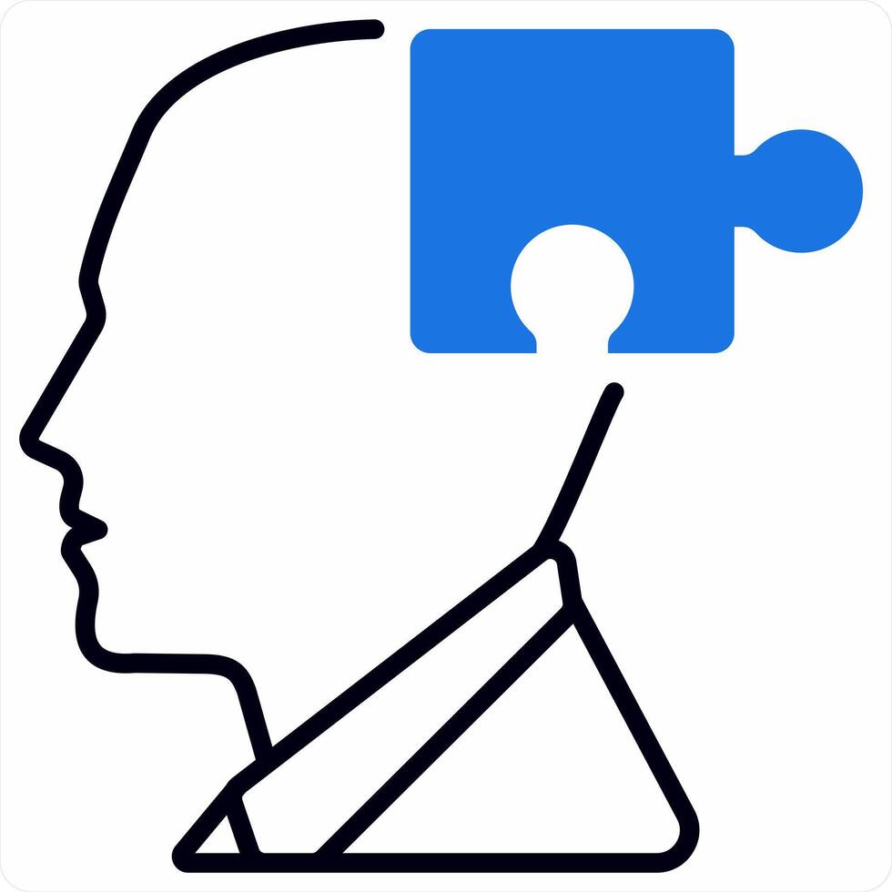 Problem Solving icon concept in blue color icon vector