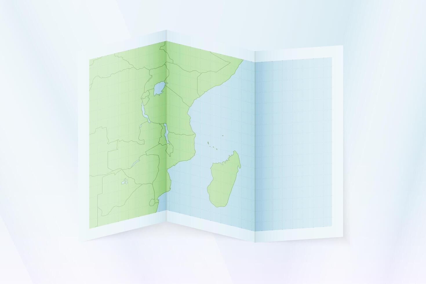 comoras mapa, doblada papel con comoras mapa. vector