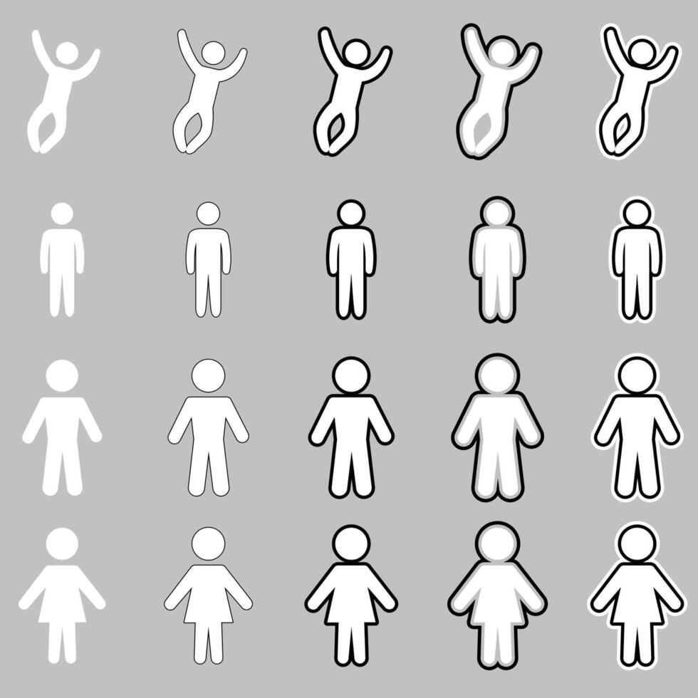 White Stick Man Icon for App and Web Development vector