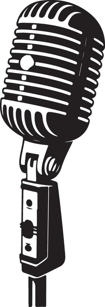 Retro Style Microphone illustration for broadcast and studio recording vector