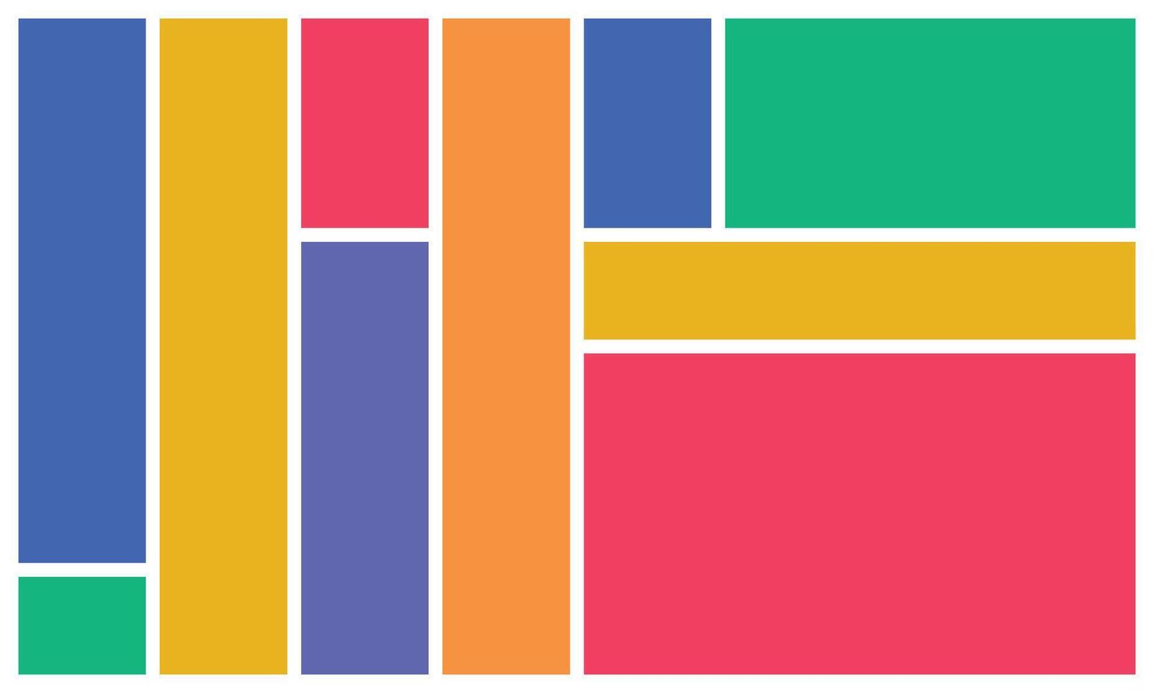 bento grid Colorful geometric blocks arranging to form a modern abstract background design vector