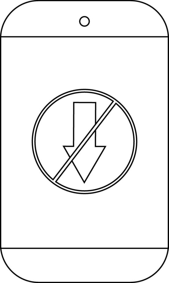 teléfono con un hacia abajo flecha dentro un circulo con un diagonal línea mediante eso vector