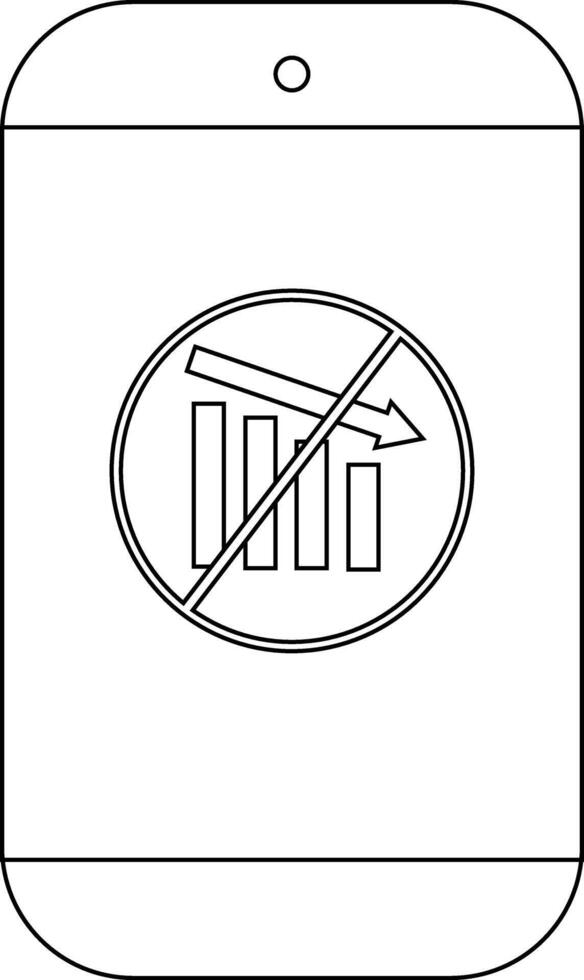 The image shows a black white cell phone displaying no sales data due to an error message vector