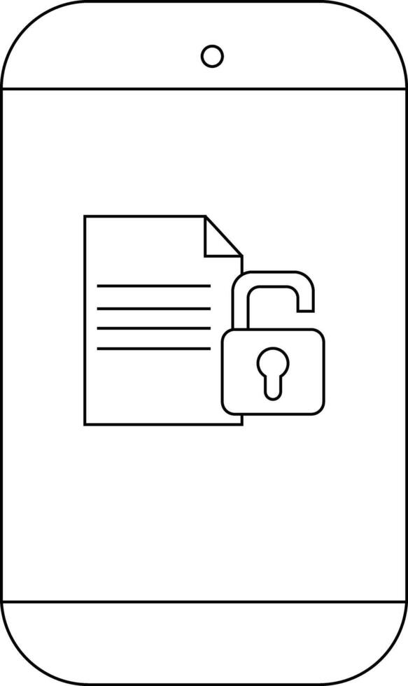 A smartphone displays a document icon with an open padlock overlay signaling unsecured file access vector