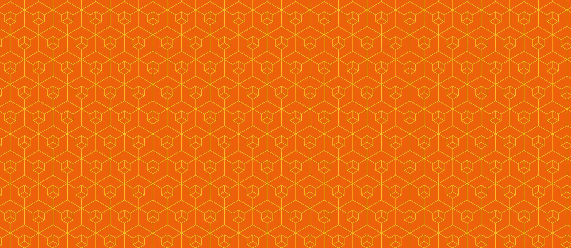 Vibrant orange geometric pattern. Seamless texture of interconnected hexagons creates a modern, energetic design. Ideal for backgrounds, websites, textiles, and branding. vector
