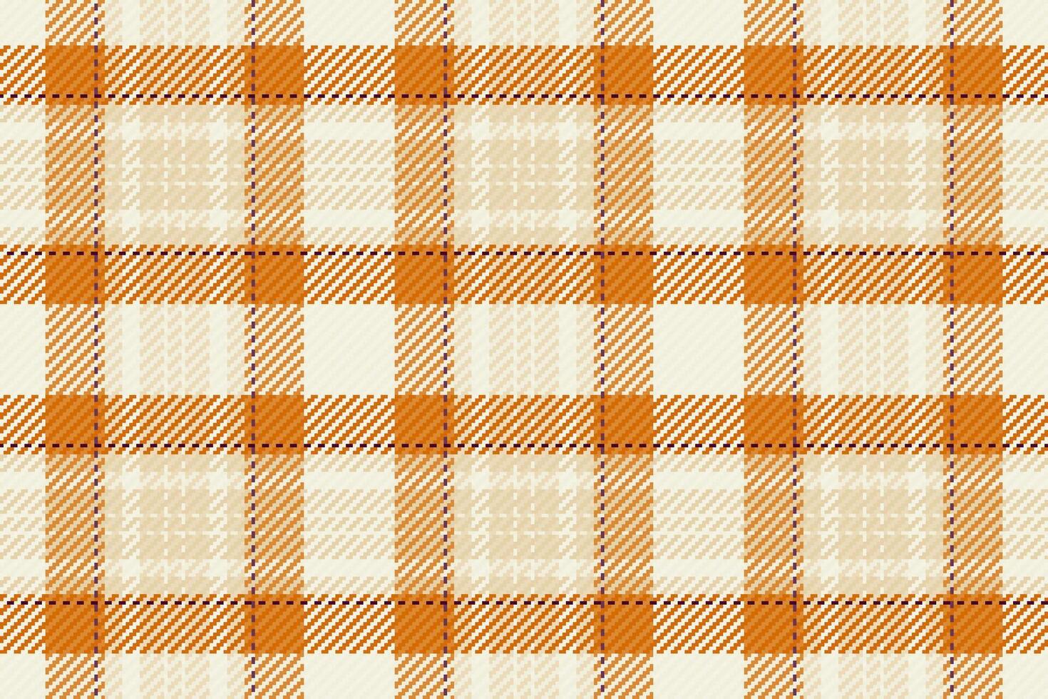 Coat pattern check textile, refresh plaid tartan fabric. Fade seamless background texture in light and orange colors. vector