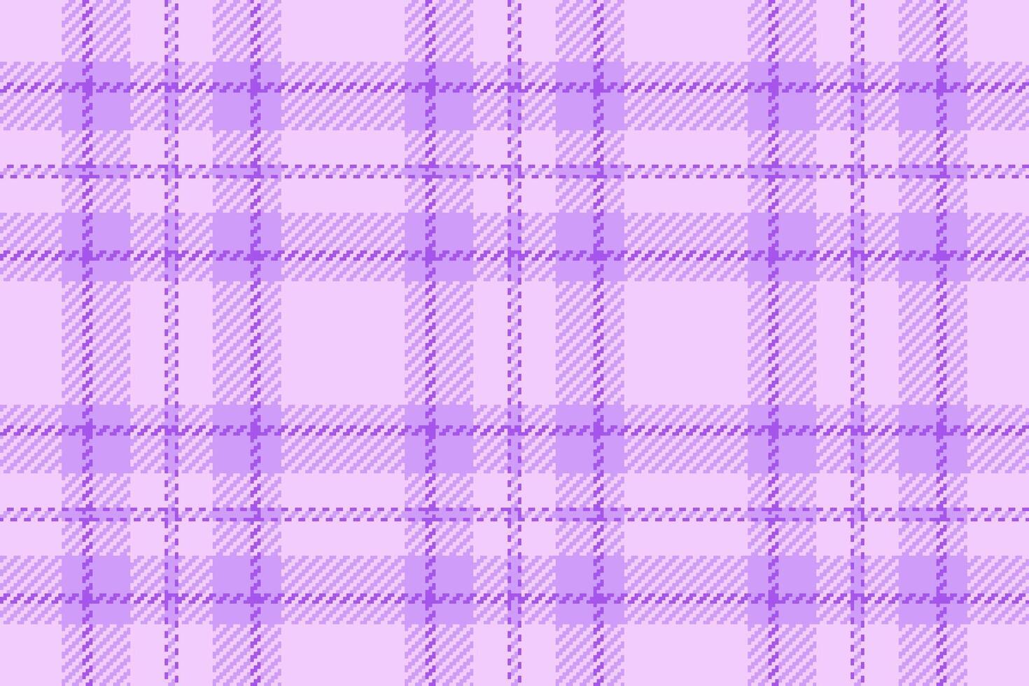 King check pattern, colourful tartan textile fabric. Quiet plaid seamless background texture in violet and light colors. vector