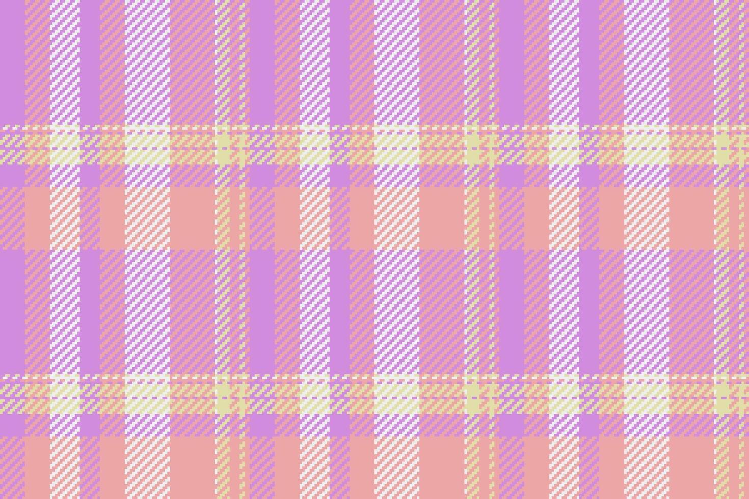Linear fabric pattern, fancy tartan texture textile. Occupation background check plaid seamless in light and purple colors. vector