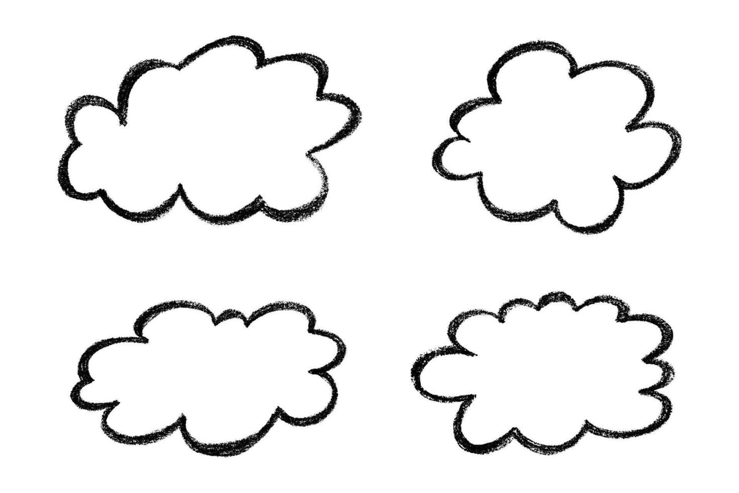 talk doodle balloon Set of hand drawn speech bubble Blank empty message box Textbox frame for banners, price tags, stickers, design vector