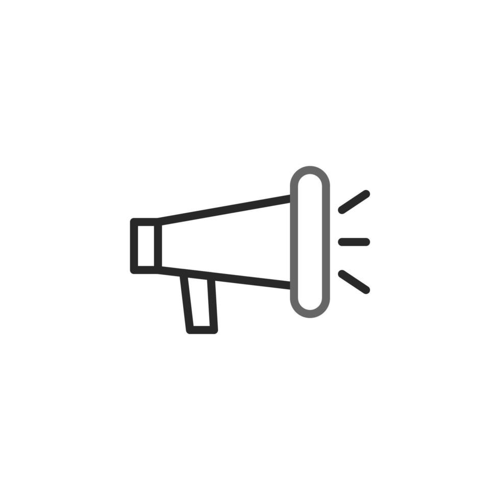 A simple line illustration of a megaphone device symbolizing announcements or communication in vector