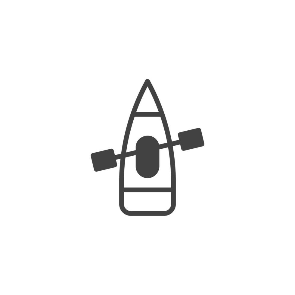 A simplistic outline representing a canoe with paddle evoking themes of recreation adventure vector