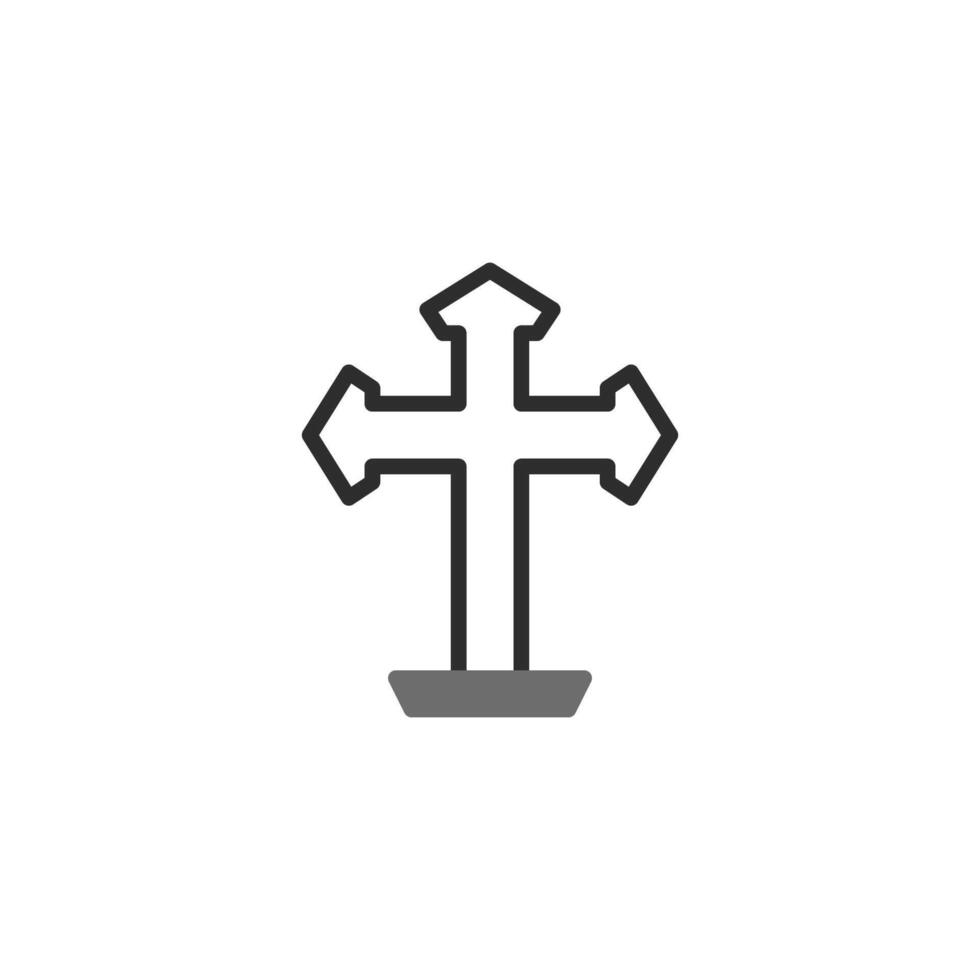 Minimalist symbolic depiction showcasing the cross with an arrow-like form representing direction vector