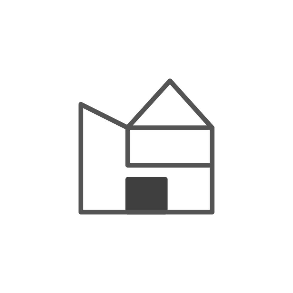 Modern architectural visualization showcases a minimalistic house form rendered with clean lines vector