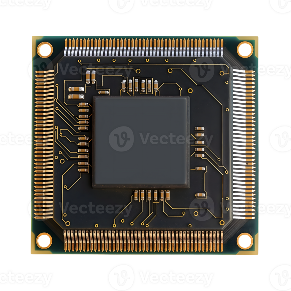 microchip processador isolado em transparente fundo png