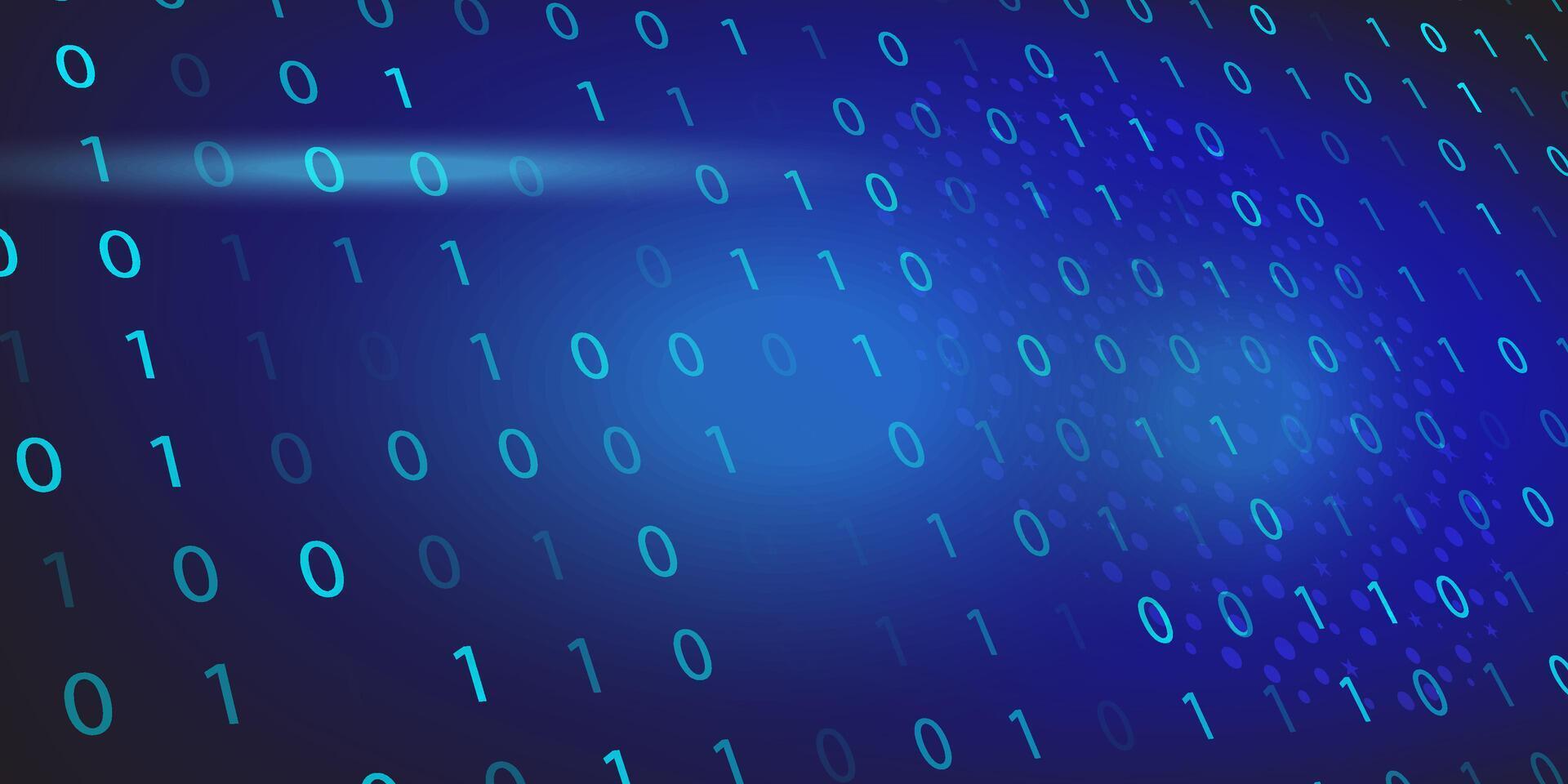 digital datos matriz azul binario 0, 1 código antecedentes vector