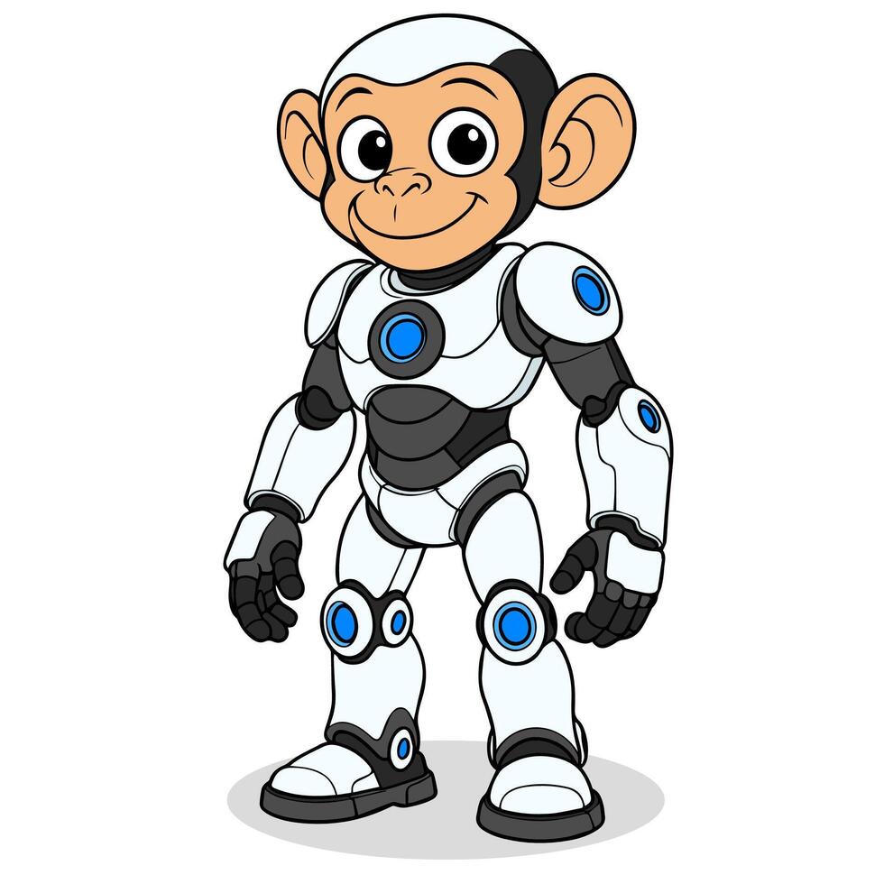 Mechanical Monkey Robot Full Body vector