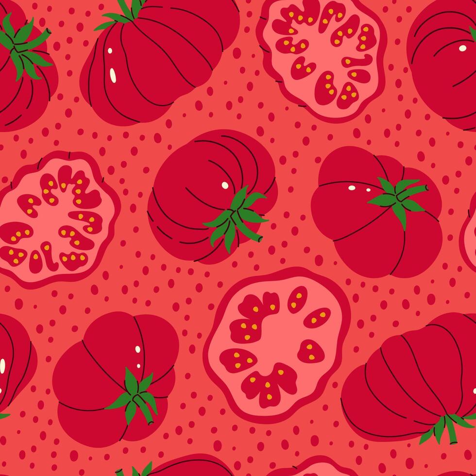 Colorful tomato pattern design vector