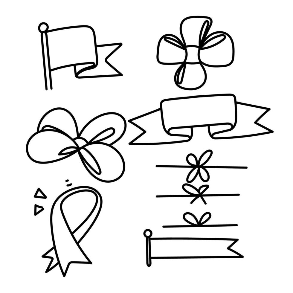 a set of different types of ribbons and bows vector