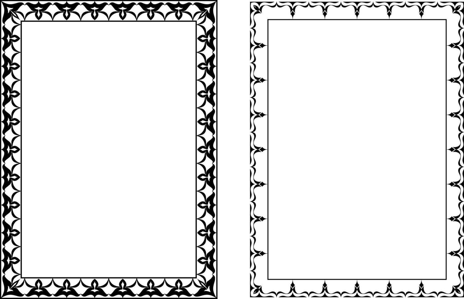 a set of vintage frames for graphic works and design, cover art and certificates, clipart on a white background, retro style with abstract art vector