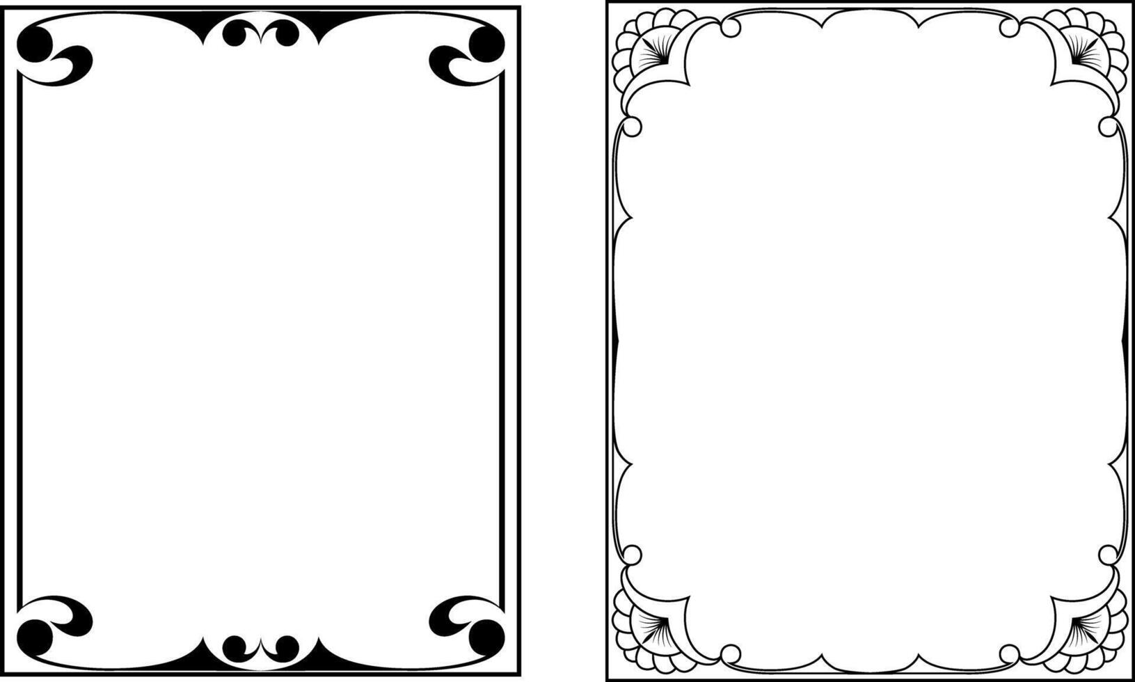 a set of vintage frames for graphic works and design, cover art and certificates, clipart on a white background, retro style with abstract elements art deco vector