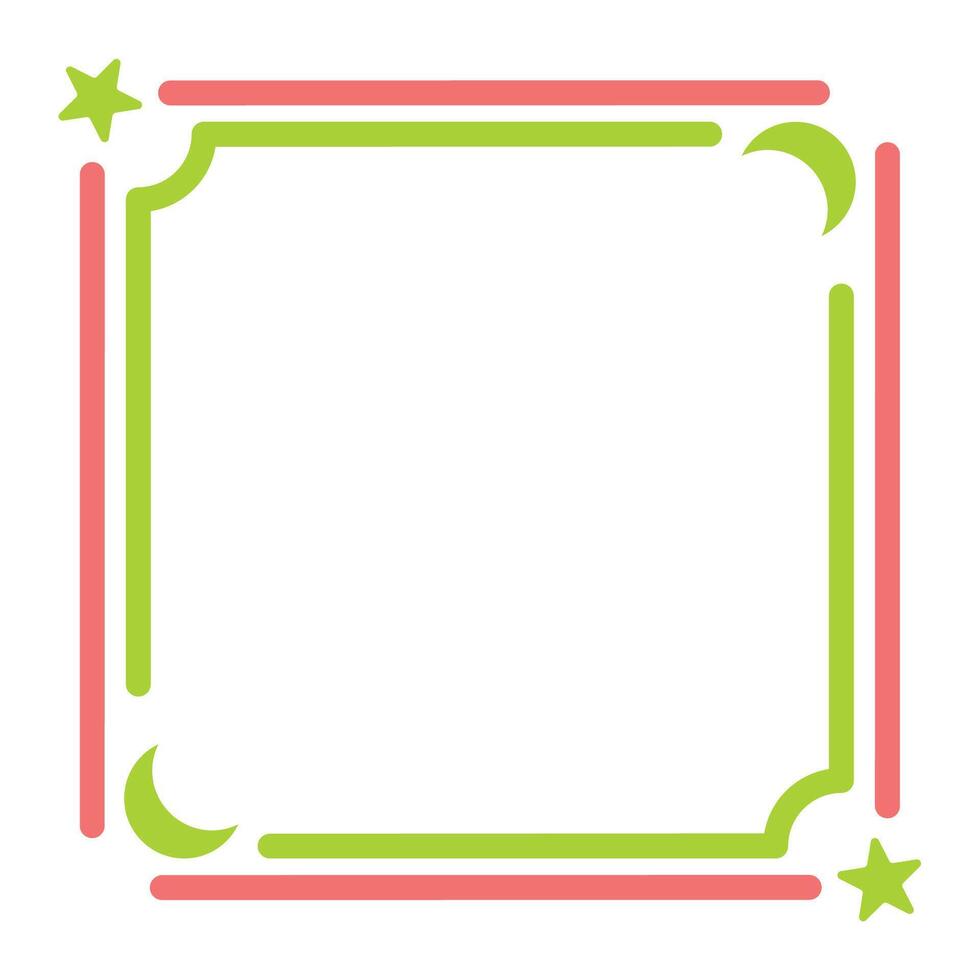 abstract decorative boho border decorative frame with moon and star vector