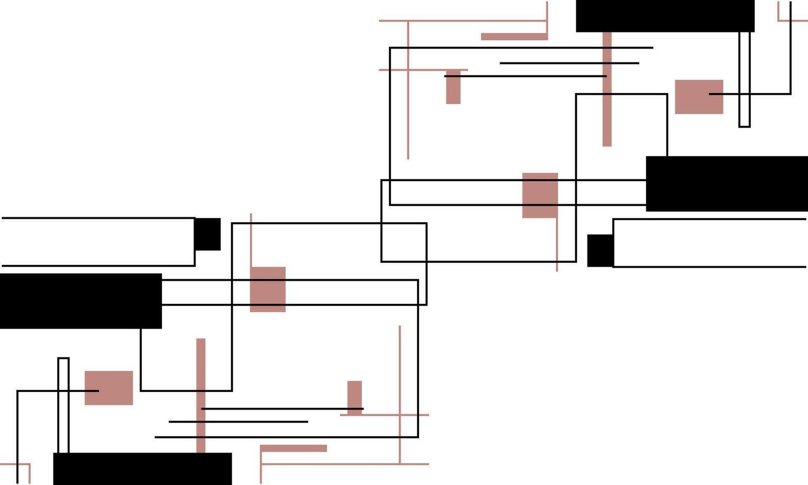 A diagram of a square with black and red lines vector