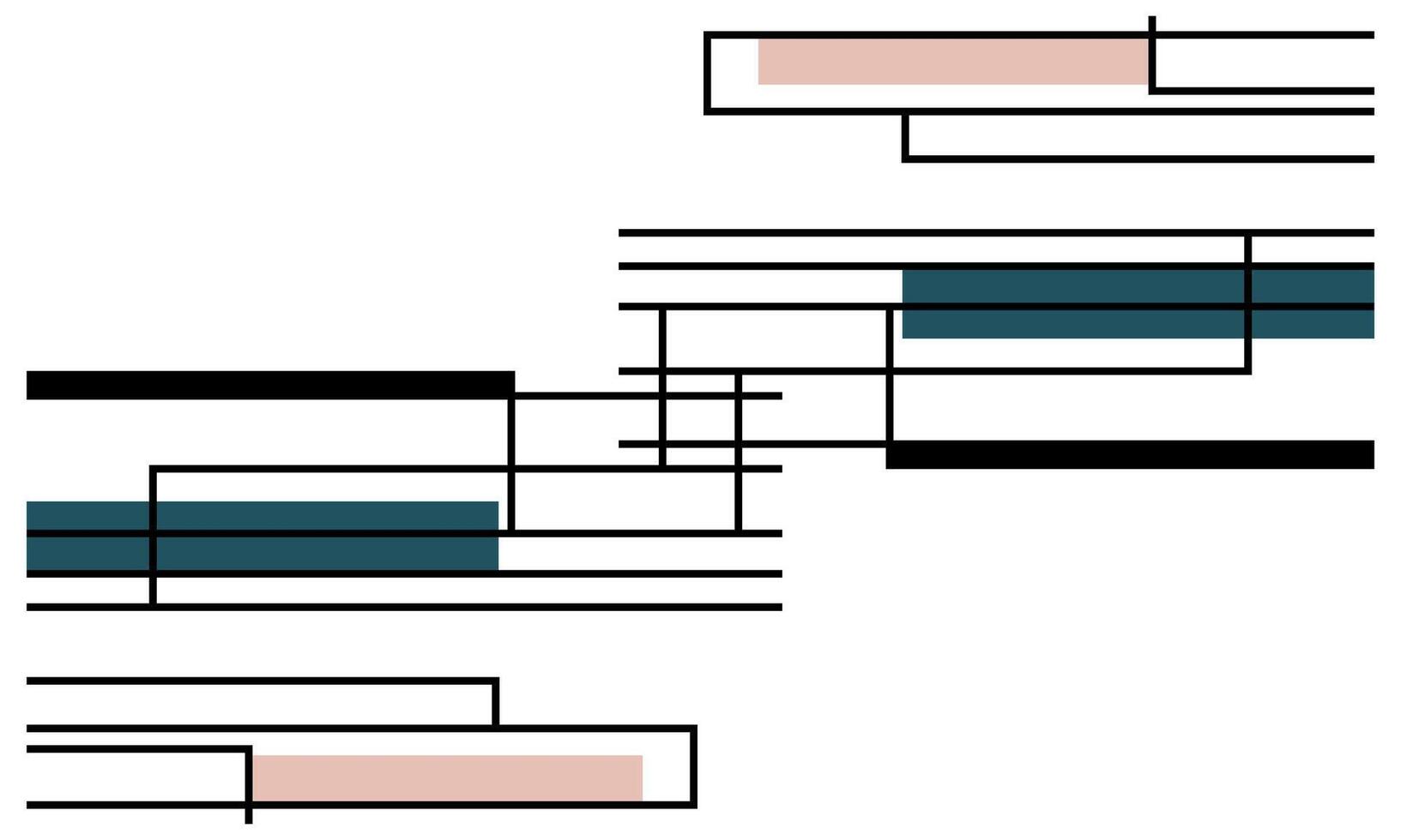 A diagram of a series of lines and squares vector
