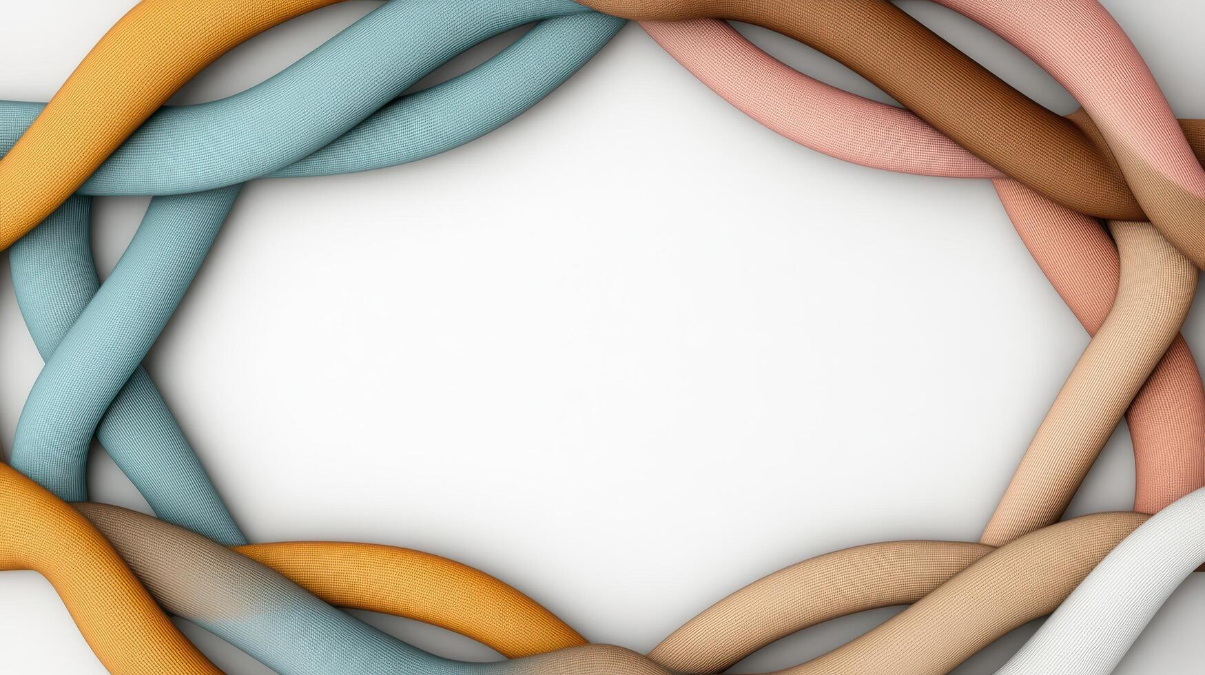 A group of colorful twisted ropes arranged in a circle photo