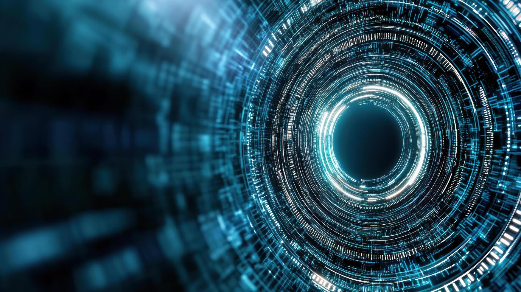 A circular digital image of a computer screen photo