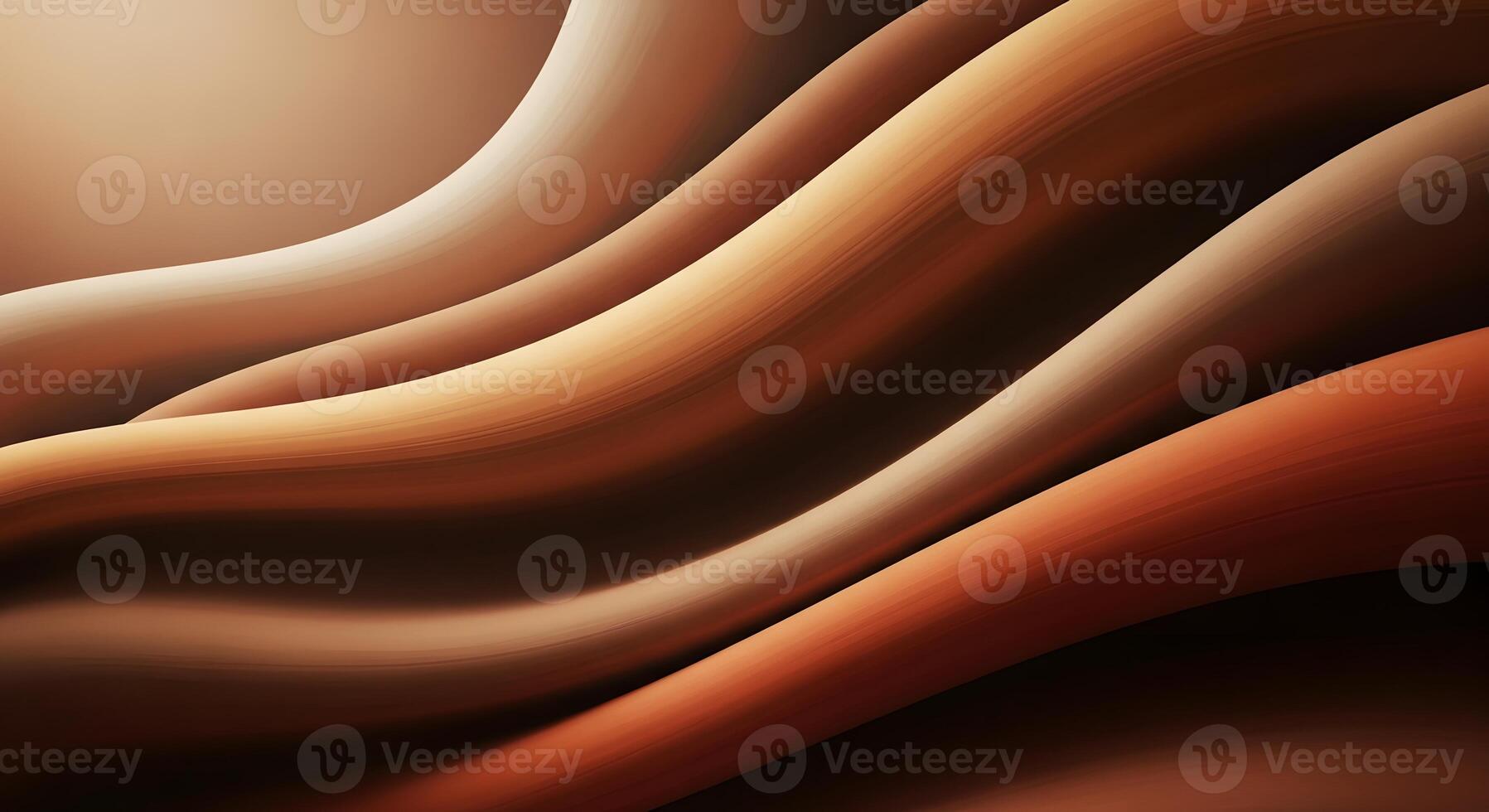 Abstract background with flowing wavy lines in warm brown and orange tones, creating a tranquil and modern graphic design with elegant, soft gradients photo