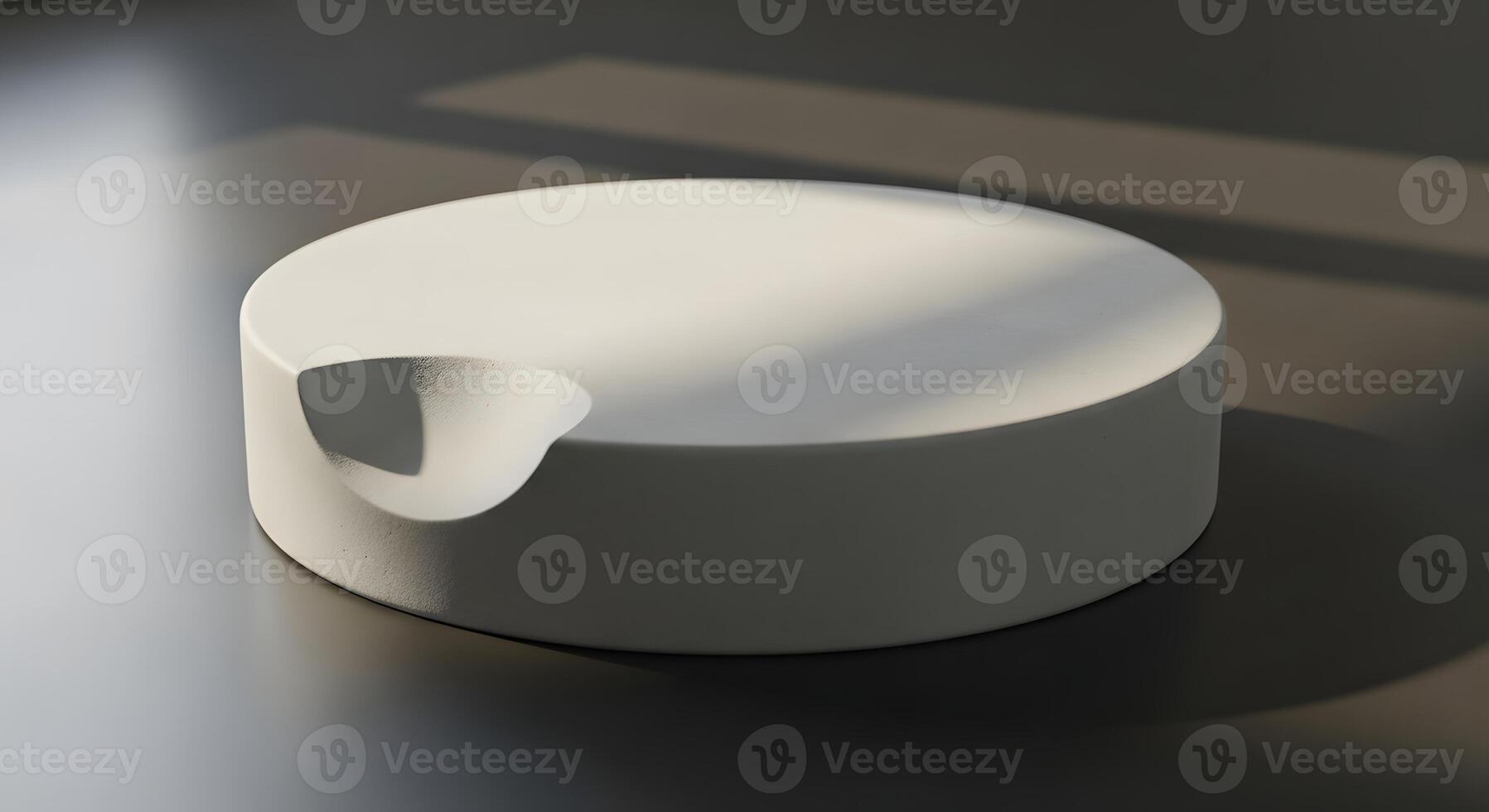 Minimalist 3D Render of a Modern Podium with Shadow Play in a Studio Environment photo