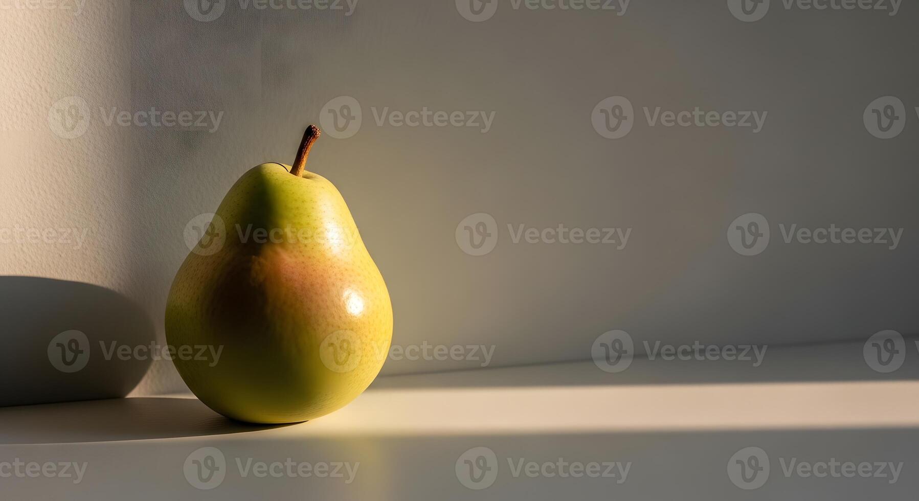 Glowing Pear Still Life Capturing the Essence of Simplicity in Light and Shadow photo