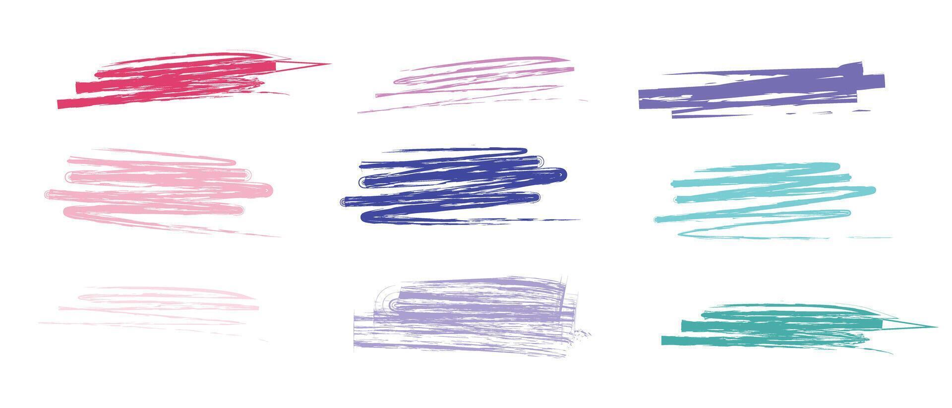Colorful crayon scribbles and brushstrokes arranged in a grid pattern vector