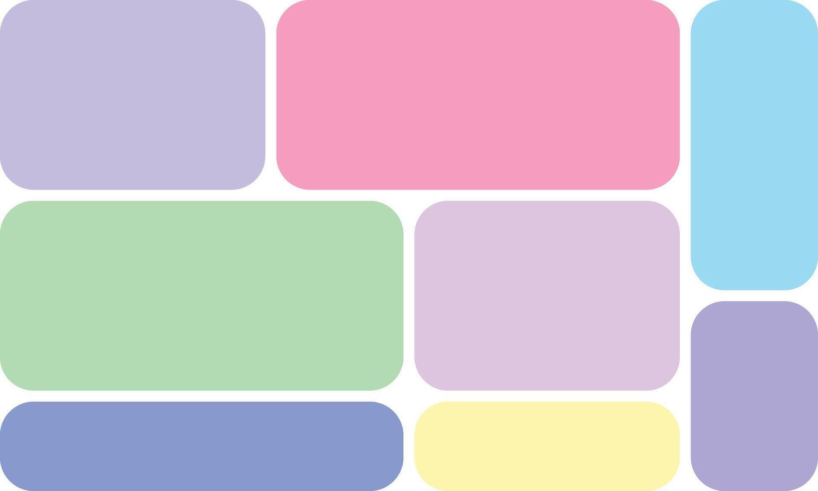 An arrangement of pastel colored rectangular shapes against a white background vector