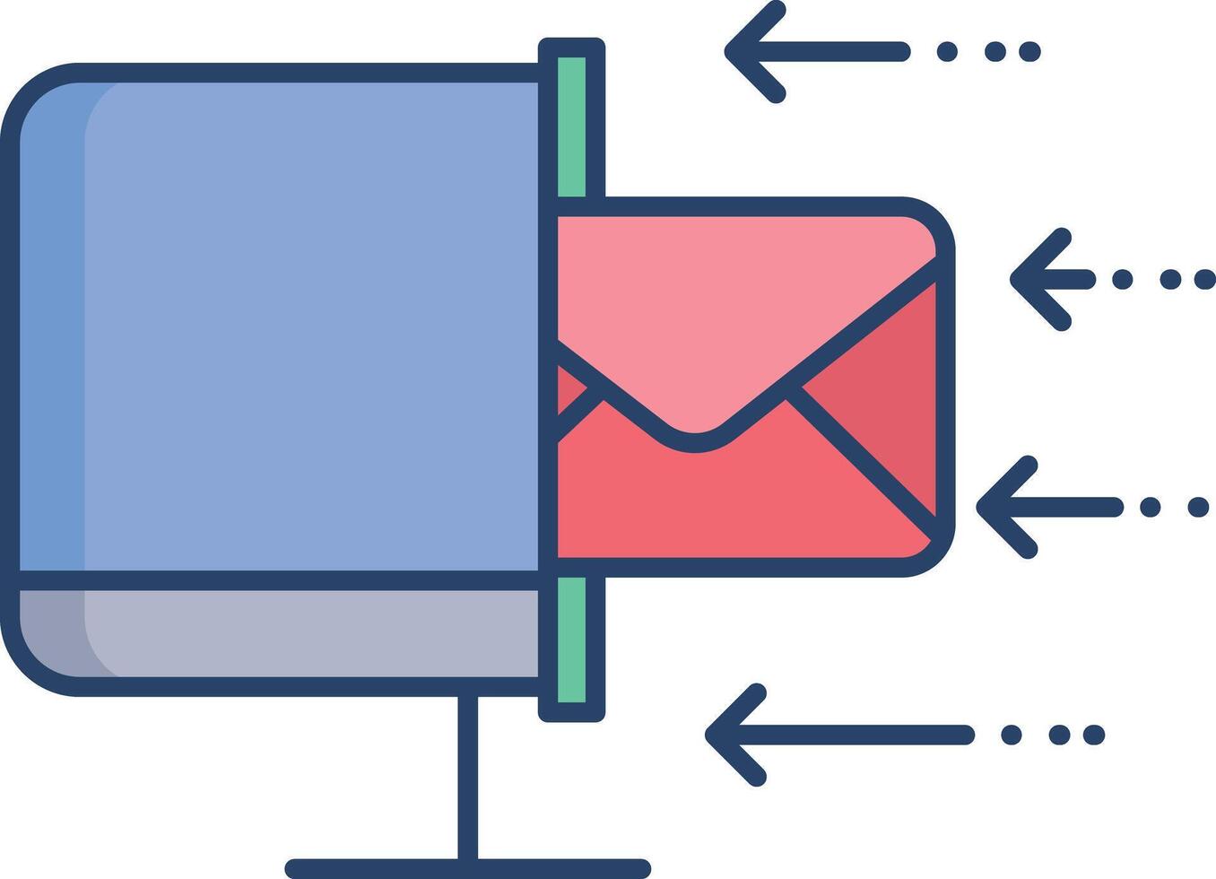 receive mail linear color icon design vector